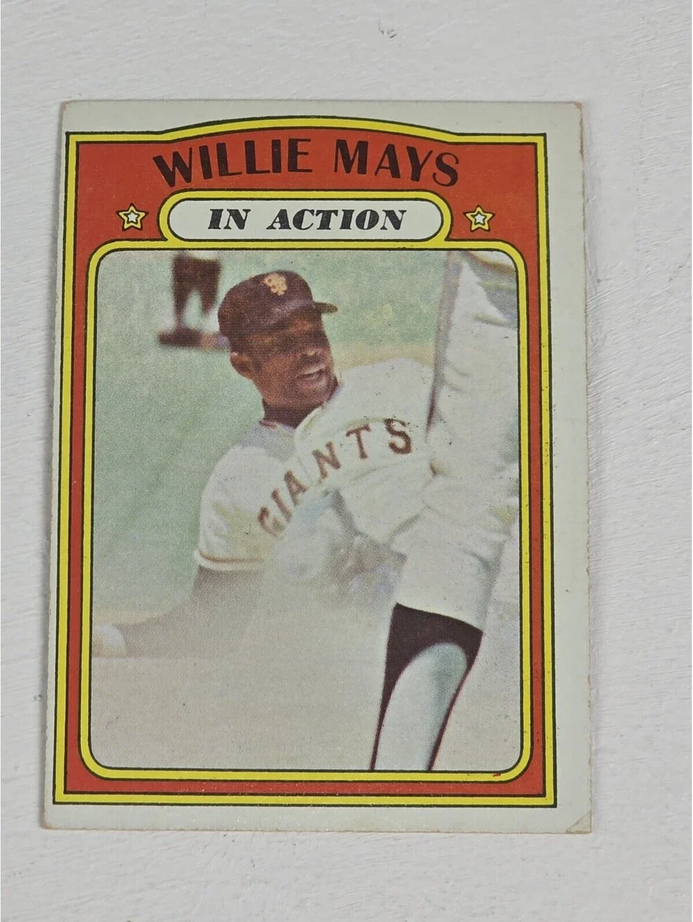 WILLIE MAYS In Action 1972 Topps Baseball Card #50 VGEX San Francisco Giants HOF
